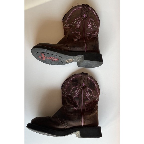 Justin Gypsy Boots Womens Size 8 B Brown Western Cowgirl Pull On L9903 Leather - Picture 3 of 9